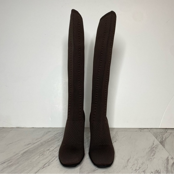Eileen Fisher Kasana Brown Knit Wedge Heel Tall Boot 8 1/2 - Picture 2 of 15
